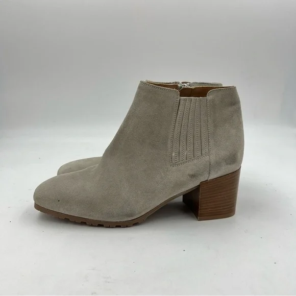 Aquatalia Taupe Charlotte Weatherproof Suede Booties Size 7.5